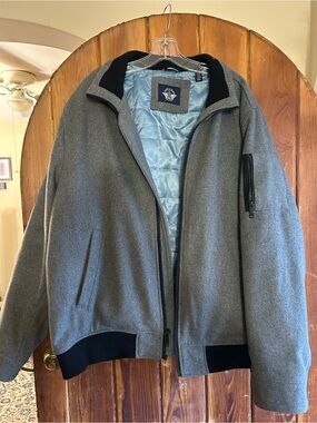 Dockers Grey Bomber Jacket with Black Accents